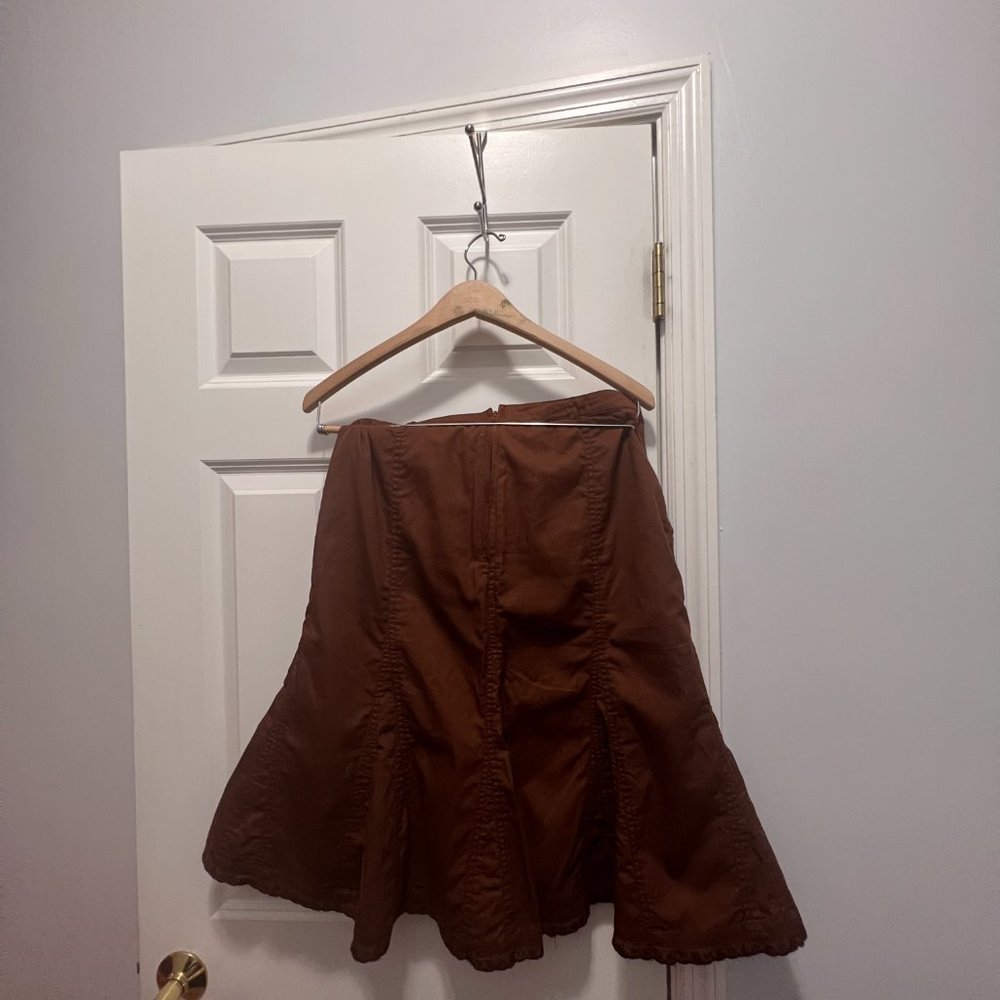 French Cuff size 12 brown 100% cotton skirt